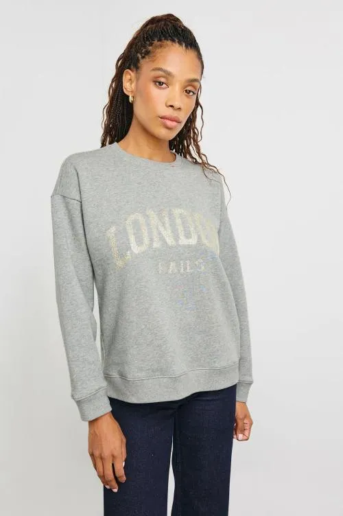 Women Rails Sleepwear and Lounge The Varsity Sweatshirt London Glitter Women Rails Sleepwear and Lounge The Varsity Sweatshirt London Glitter