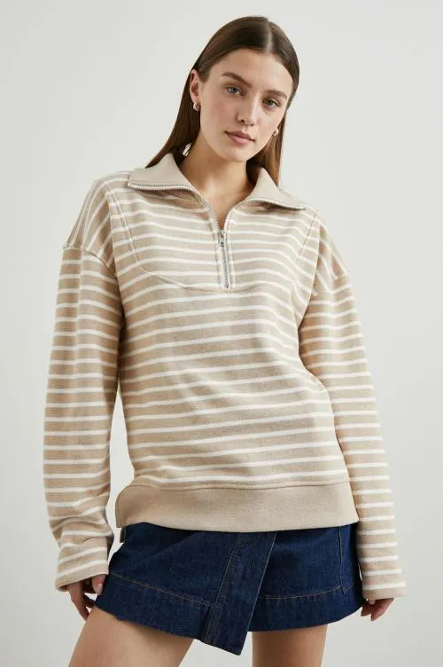 Women Rails Sweaters Parker Sweatshirt Heather Beige Stripe