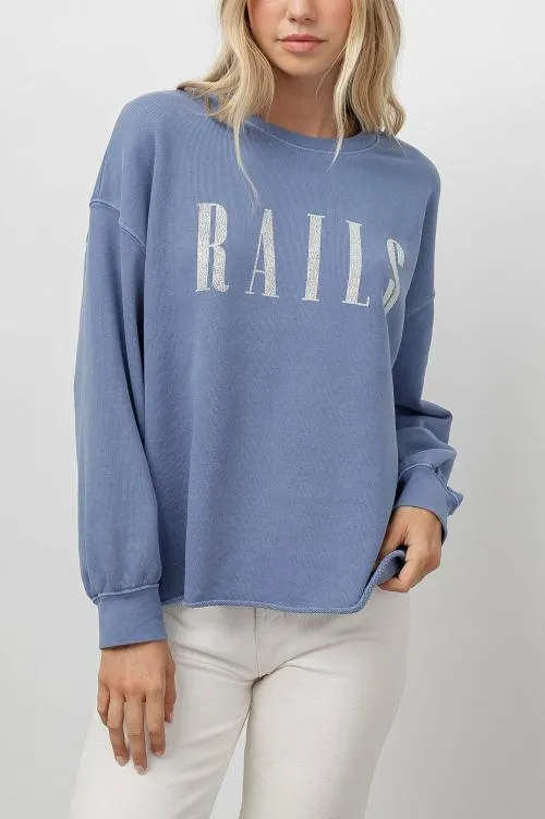 Women Rails Sweaters Signature Sweatshirt Washed Indigo Rails