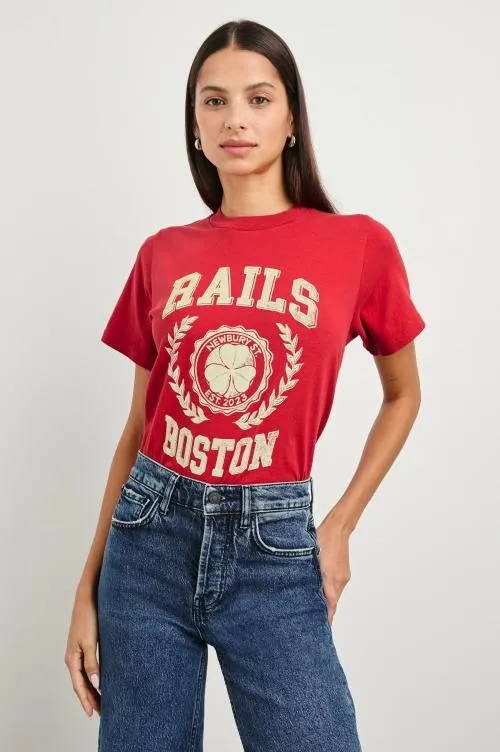 Women Rails Tees and Tanks Boyfriend Tshirt Rails Boston Red