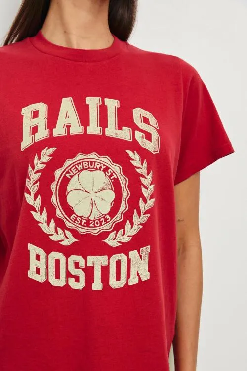 Women Rails Tees and Tanks Boyfriend Tshirt Rails Boston Red