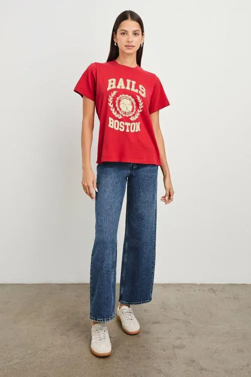 Women Rails Tees and Tanks Boyfriend Tshirt Rails Boston Red