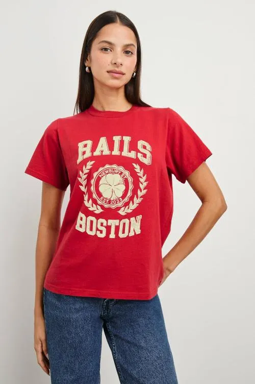 Women Rails Tees and Tanks Boyfriend Tshirt Rails Boston Red