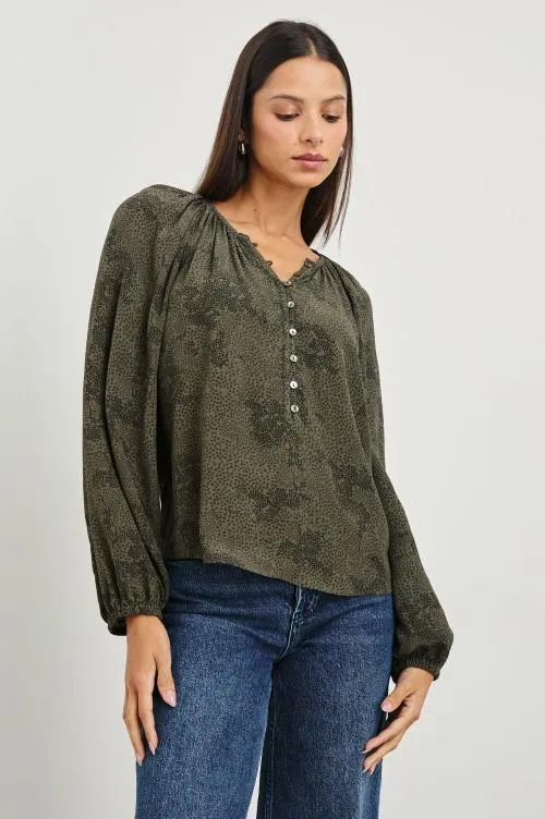 Women Rails Tops Indi Top Olive Pebble