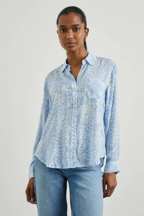 Women Rails Tops Josephine Shirt Aqua Mixed Animals