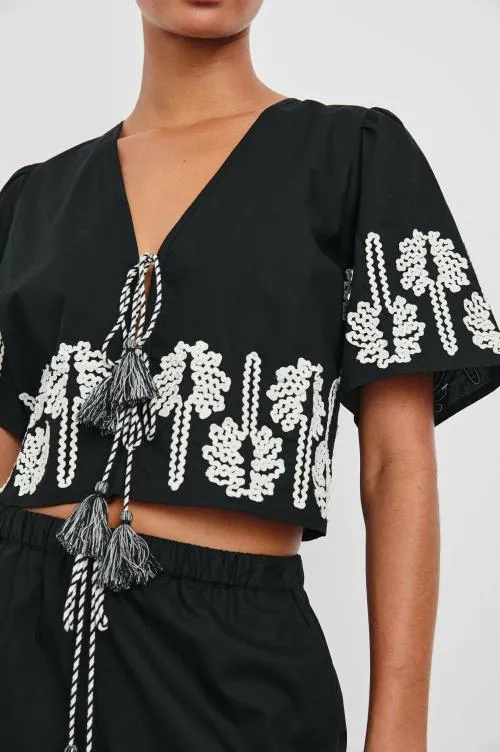 Women Rails Tops Pari Top Black Ivory Palm Trees Women Rails Tops Pari Top Black Ivory Palm Trees