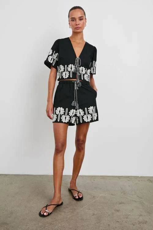Women Rails Tops Pari Top Black Ivory Palm Trees Women Rails Tops Pari Top Black Ivory Palm Trees