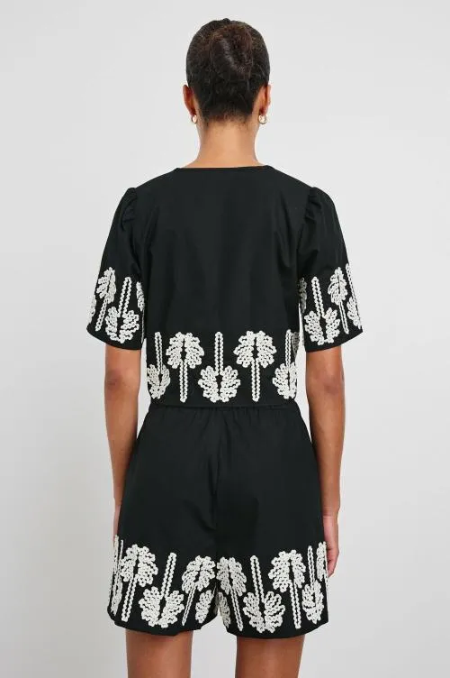 Women Rails Tops Pari Top Black Ivory Palm Trees Women Rails Tops Pari Top Black Ivory Palm Trees