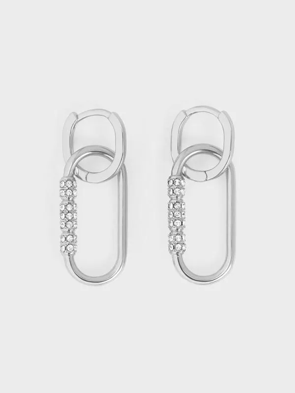 Women Reagan Crystal Drop Earrings 8211 Silver CHARLES and KEITH Earrings