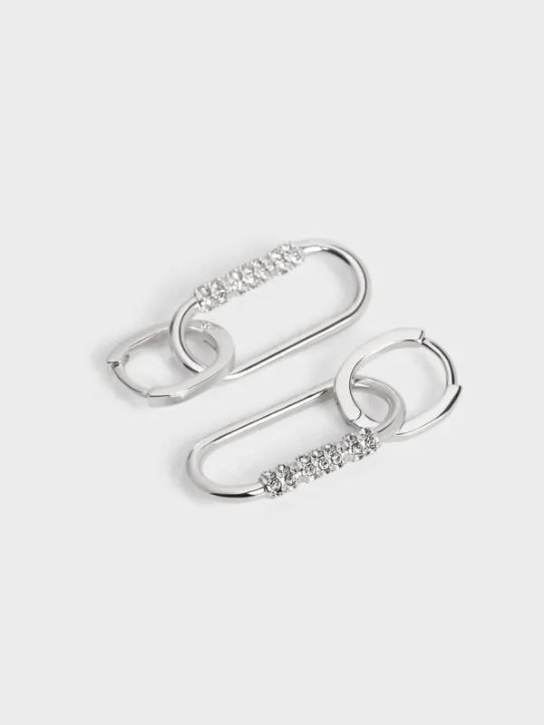 Women Reagan Crystal Drop Earrings 8211 Silver CHARLES and KEITH Earrings Women Reagan Crystal Drop Earrings 8211 Silver CHARLES and KEITH Earrings