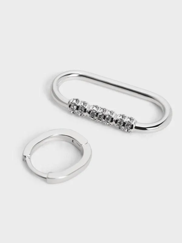 Women Reagan Crystal Drop Earrings 8211 Silver CHARLES and KEITH Earrings Women Reagan Crystal Drop Earrings 8211 Silver CHARLES and KEITH Earrings