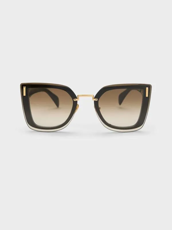 Women Recycled Acetate Geometric Butterfly Sunglasses 8211 Black CHARLES and KEITH Butterfly Women Recycled Acetate Geometric Butterfly Sunglasses 8211 Black CHARLES and KEITH Butterfly