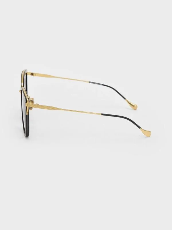 Women Recycled Acetate WireFrame Butterfly Sunglasses 8211 Black CHARLES and KEITH Cateye