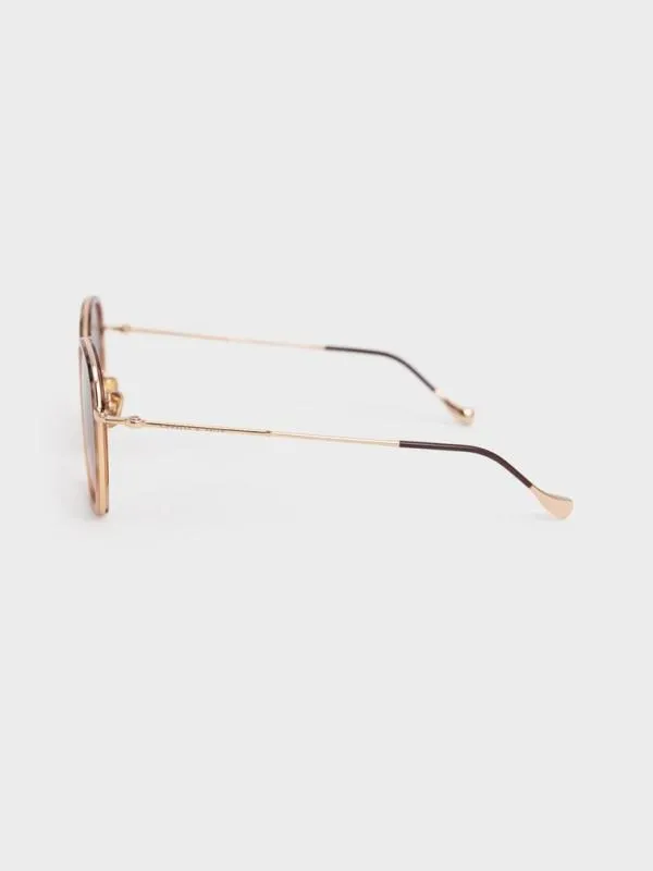 Women Recycled Acetate WireFrame Sunglasses 8211 Pink CHARLES and KEITH Butterfly