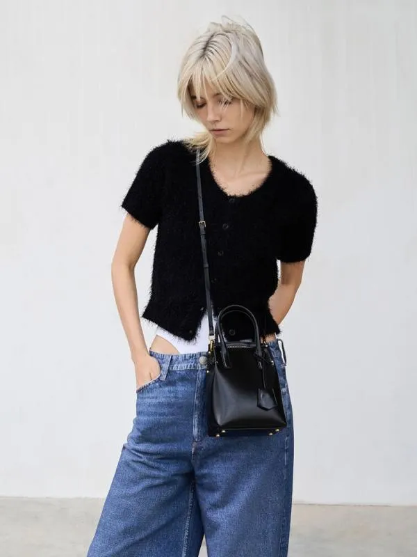 Women Rene Elongated Top Handle Bag 8211 Black CHARLES and KEITH Crossbody Bags