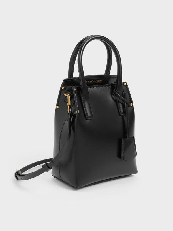 Women Rene Elongated Top Handle Bag 8211 Black CHARLES and KEITH Crossbody Bags
