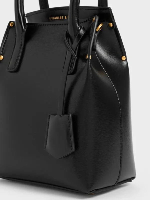 Women Rene Elongated Top Handle Bag 8211 Black CHARLES and KEITH Crossbody Bags