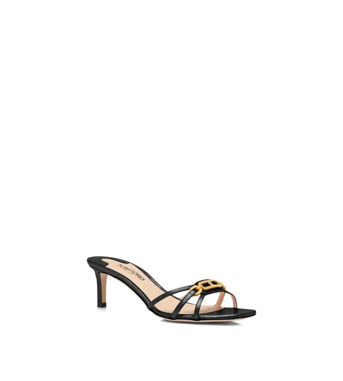 Women Sandals Tom Ford Stamped Lizard Leather Whitney Mule Black Women Sandals Tom Ford Stamped Lizard Leather Whitney Mule Black