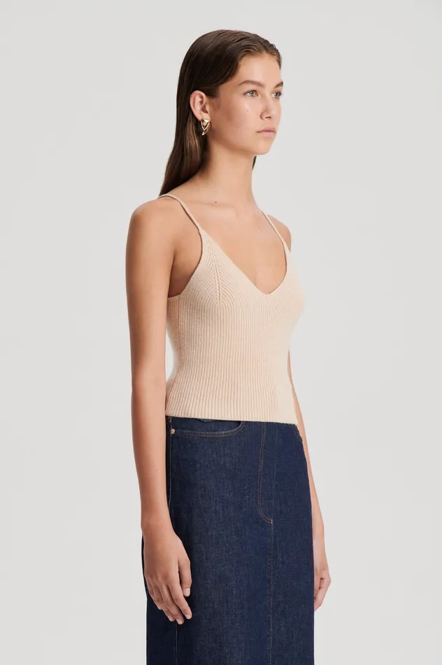 Women Scanlan Theodore CASHMERE CAMISOLE OAT Knitwear Women Scanlan Theodore CASHMERE CAMISOLE OAT Knitwear