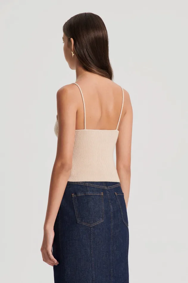Women Scanlan Theodore CASHMERE CAMISOLE OAT Knitwear Women Scanlan Theodore CASHMERE CAMISOLE OAT Knitwear