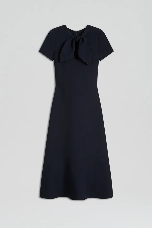 Women Scanlan Theodore CREPE KNIT CRAVAT DRESS NAVY Dresses