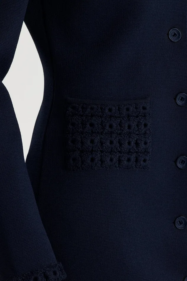 Women Scanlan Theodore CREPE KNIT DAISY COAT NAVY Coats Women Scanlan Theodore CREPE KNIT DAISY COAT NAVY Coats
