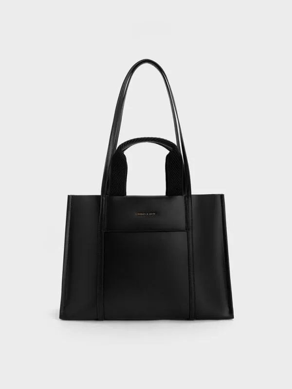 Women Shalia Tote Bag 8211 Black CHARLES and KEITH Tote Bags