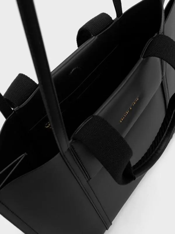 Women Shalia Tote Bag 8211 Black CHARLES and KEITH Tote Bags