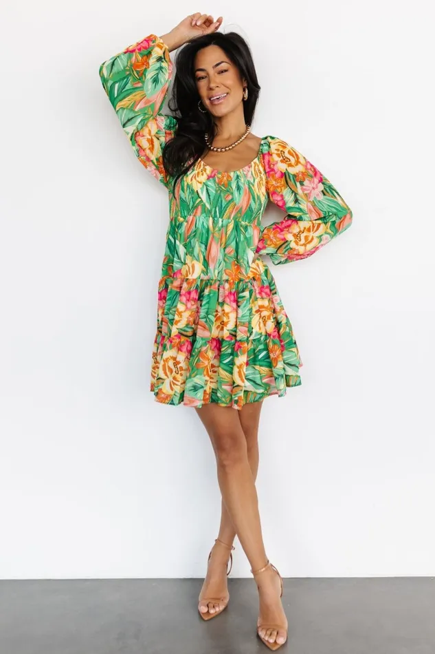 Women Short Dresses Baltic Born Acapulco Short Dress Green Multi Print