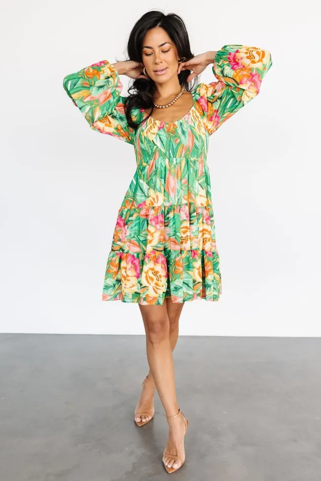 Women Short Dresses Baltic Born Acapulco Short Dress Green Multi Print Women Short Dresses Baltic Born Acapulco Short Dress Green Multi Print