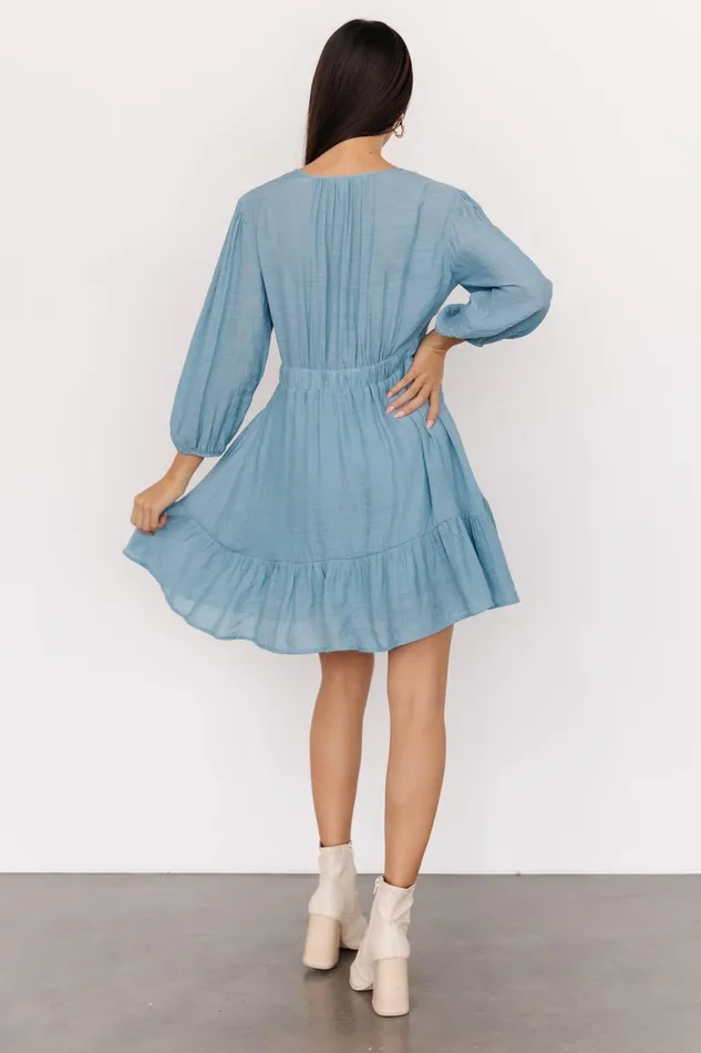 Women Short Dresses Baltic Born Amelia Boho Mini Dress Blue