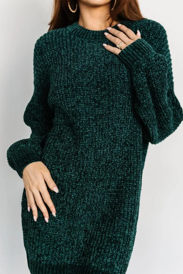 Women Short Dresses Baltic Born Christa Sweater Dress Emerald
