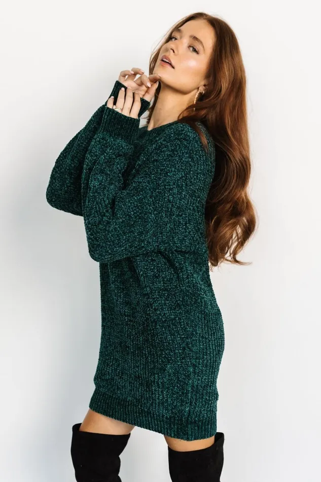 Women Short Dresses Baltic Born Christa Sweater Dress Emerald