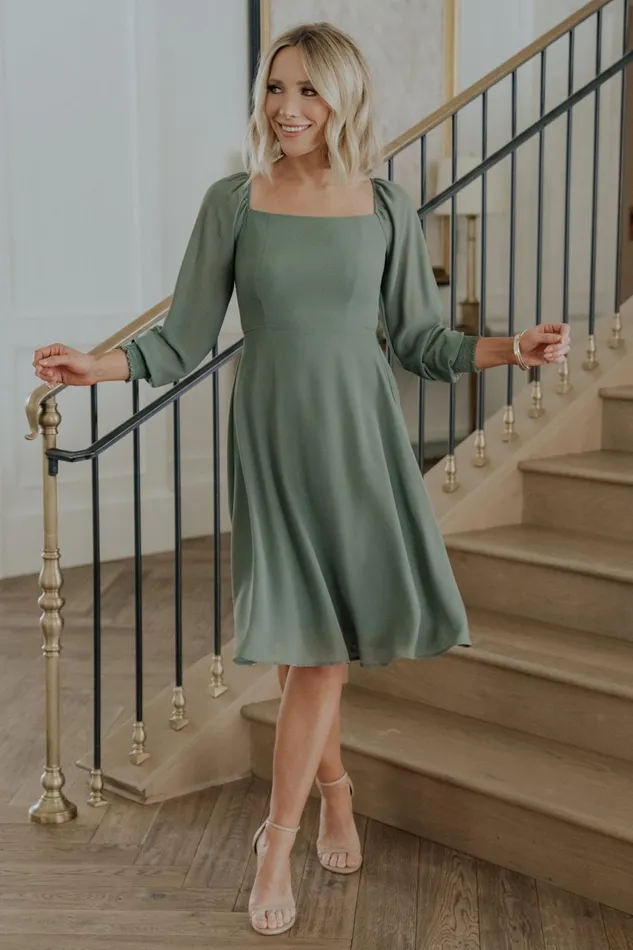 Women Short Dresses Baltic Born Elise Short Dress Dark Sage