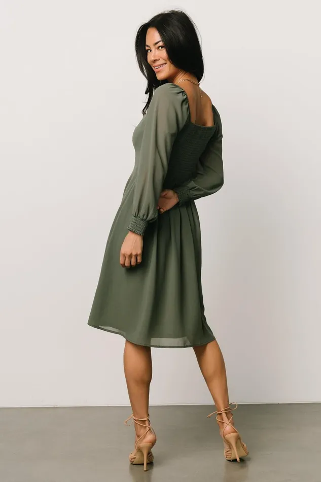 Women Short Dresses Baltic Born Elise Short Dress Dark Sage