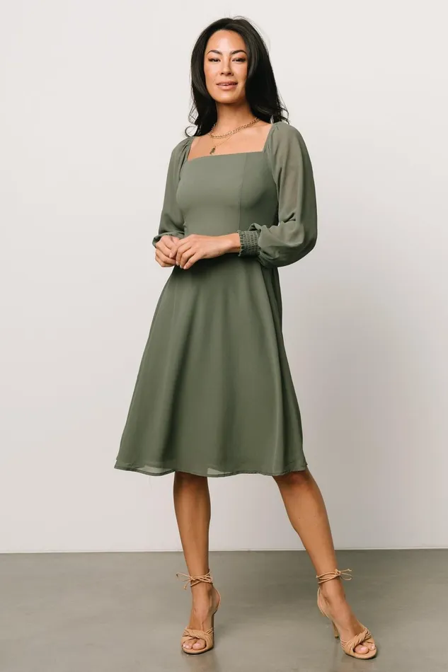 Women Short Dresses Baltic Born Elise Short Dress Dark Sage