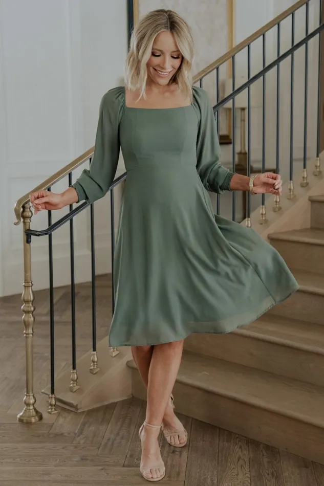 Women Short Dresses Baltic Born Elise Short Dress Dark Sage