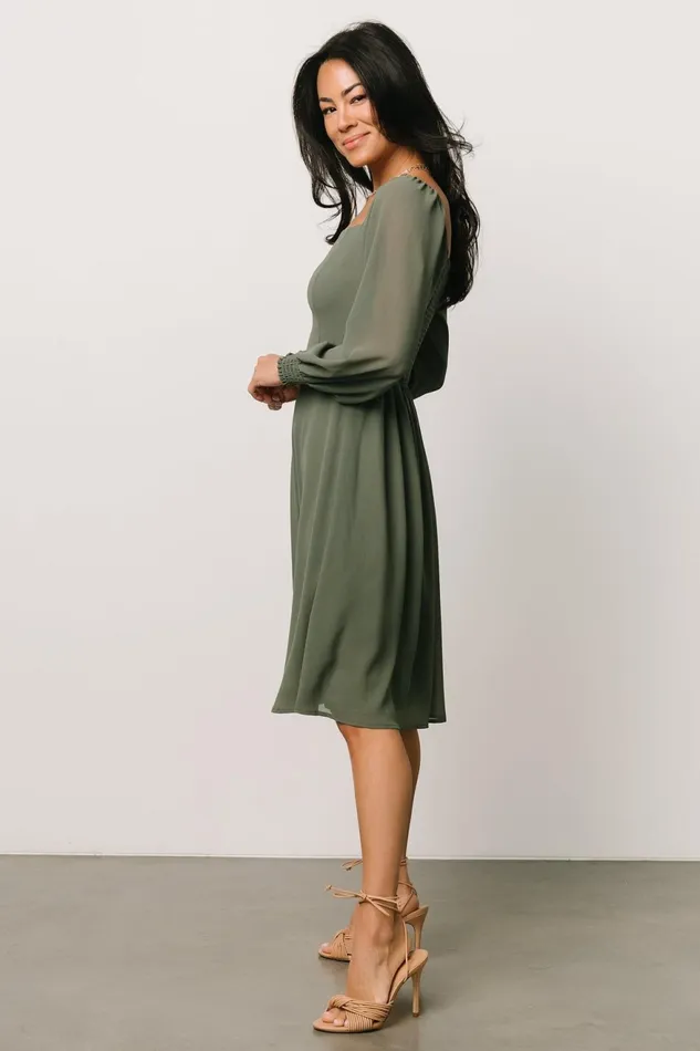 Women Short Dresses Baltic Born Elise Short Dress Dark Sage
