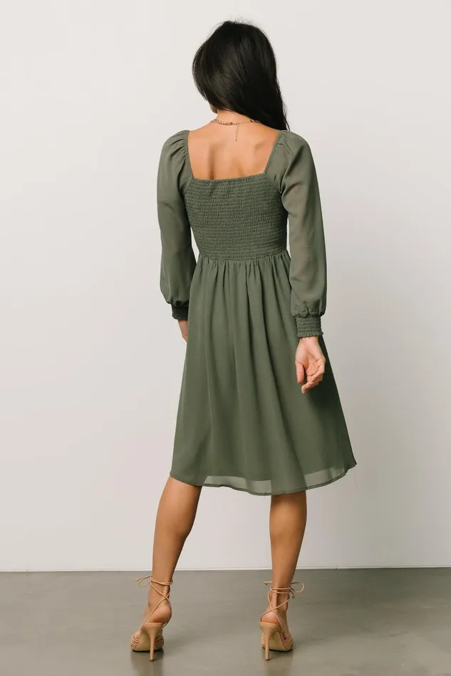 Women Short Dresses Baltic Born Elise Short Dress Dark Sage