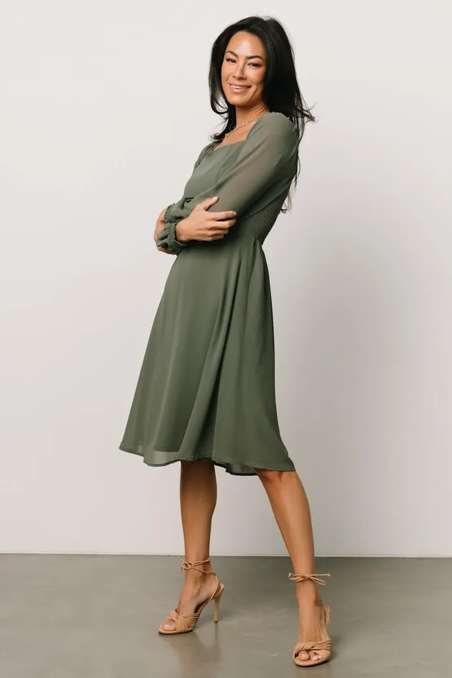 Women Short Dresses Baltic Born Elise Short Dress Dark Sage