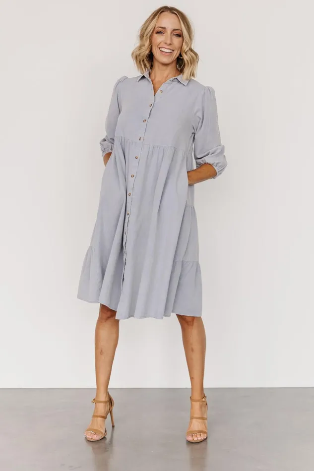 Women Short Dresses Baltic Born Sari Babydoll Dress Light Denim