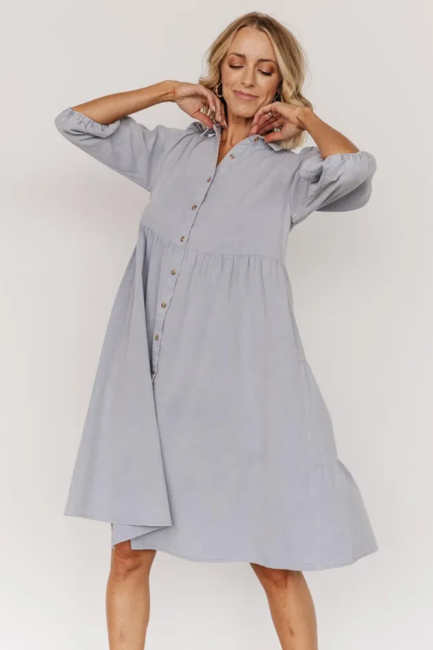 Women Short Dresses Baltic Born Sari Babydoll Dress Light Denim