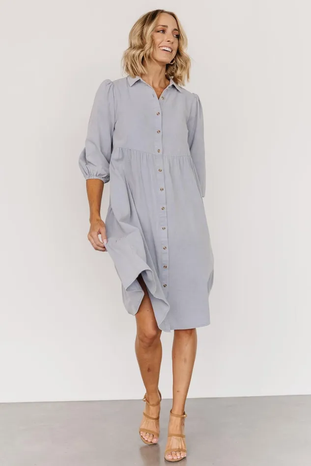 Women Short Dresses Baltic Born Sari Babydoll Dress Light Denim