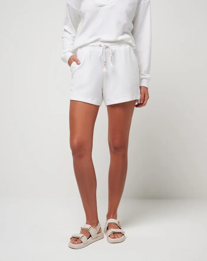 Women Shorts TravisMathew BACK IN THE SUN BABY TERRY SHORT White