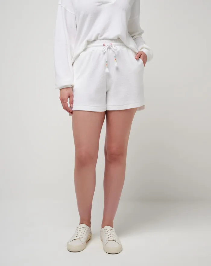 Women Shorts TravisMathew BACK IN THE SUN BABY TERRY SHORT White