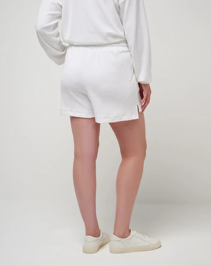 Women Shorts TravisMathew BACK IN THE SUN BABY TERRY SHORT White