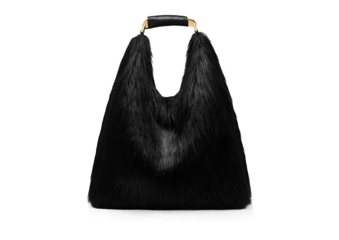 Women Shoulder Bags Tom Ford Faux Fur Bianca Large Hobo Black Women Shoulder Bags Tom Ford Faux Fur Bianca Large Hobo Black
