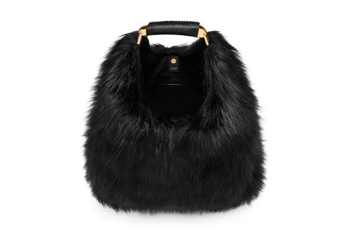 Women Shoulder Bags Tom Ford Faux Fur Bianca Large Hobo Black Women Shoulder Bags Tom Ford Faux Fur Bianca Large Hobo Black