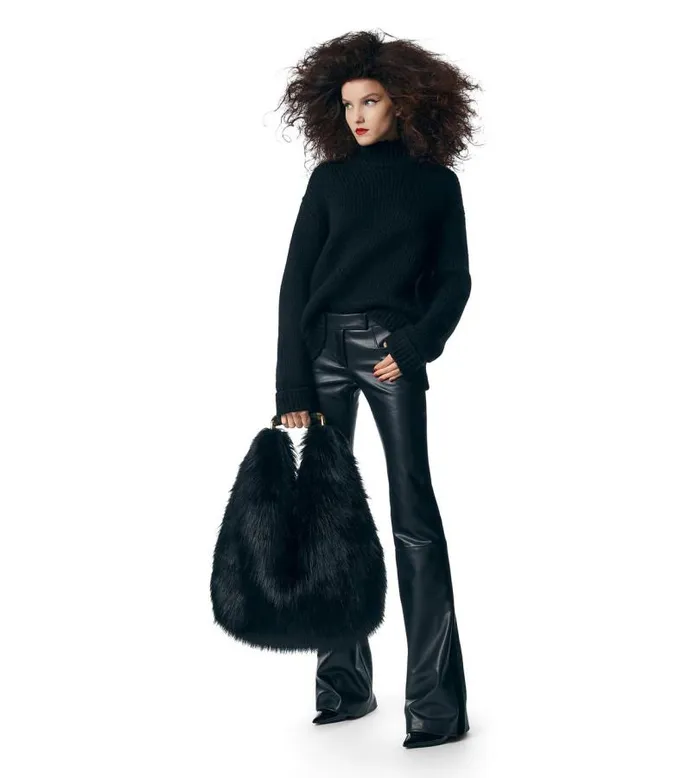 Women Shoulder Bags Tom Ford Faux Fur Bianca Large Hobo Black Women Shoulder Bags Tom Ford Faux Fur Bianca Large Hobo Black