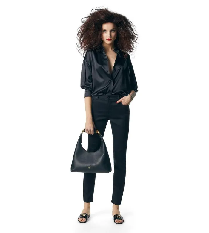 Women Shoulder Bags Tom Ford Grain Leather Bianca Small Hobo Women Shoulder Bags Tom Ford Grain Leather Bianca Small Hobo